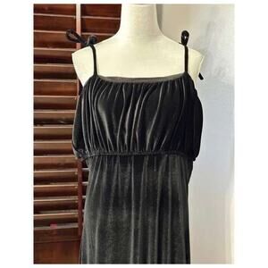 Zelie For She Womens Blouson Dress Black Velour Stretch Sleeveless 2XL (b5)